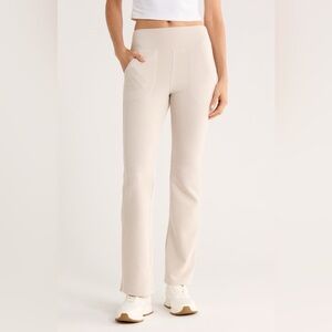 Calvin Klein cream flare pants waffle knit size Xsmall
